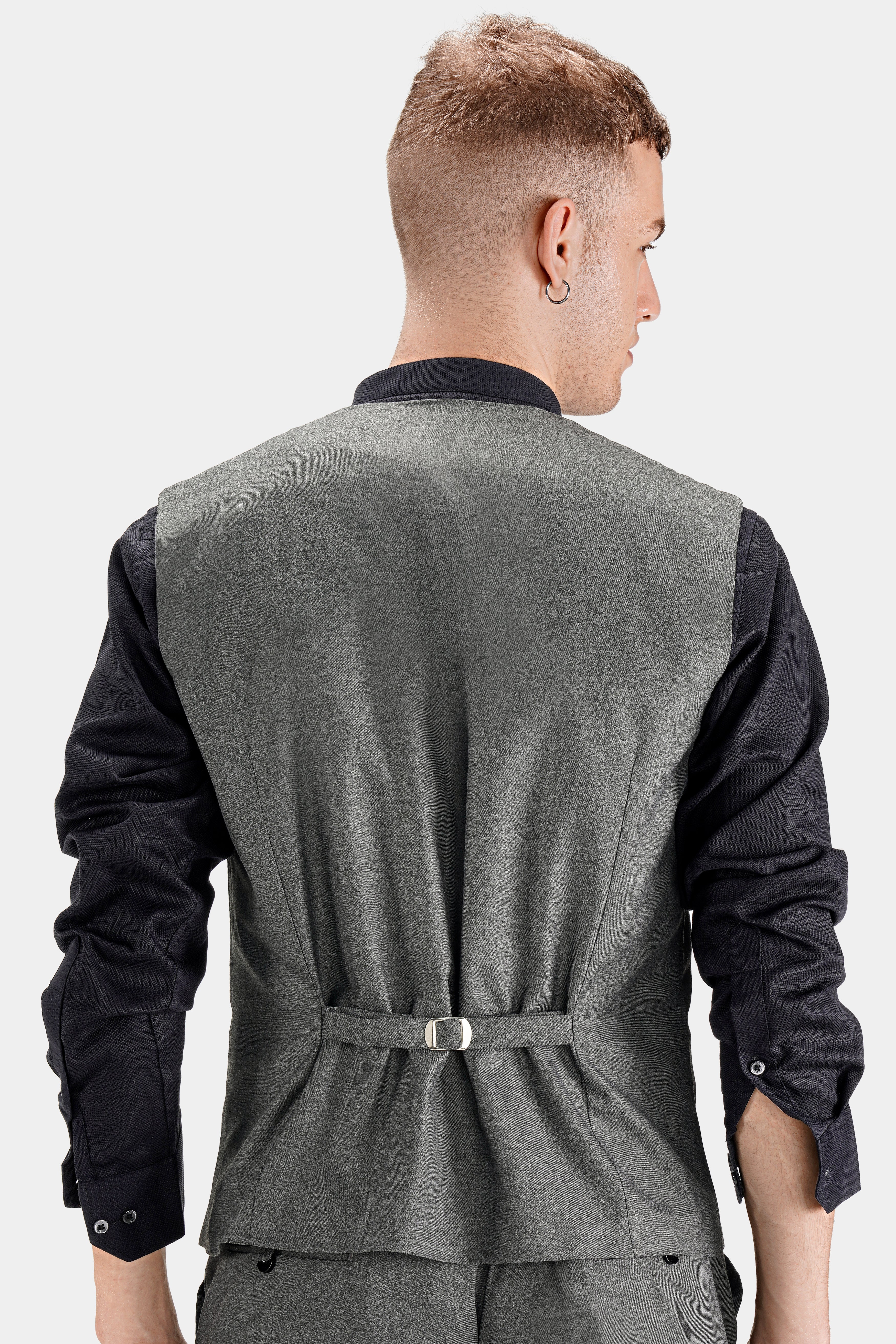 Fuscous Gray Wool Rich Waistcoat