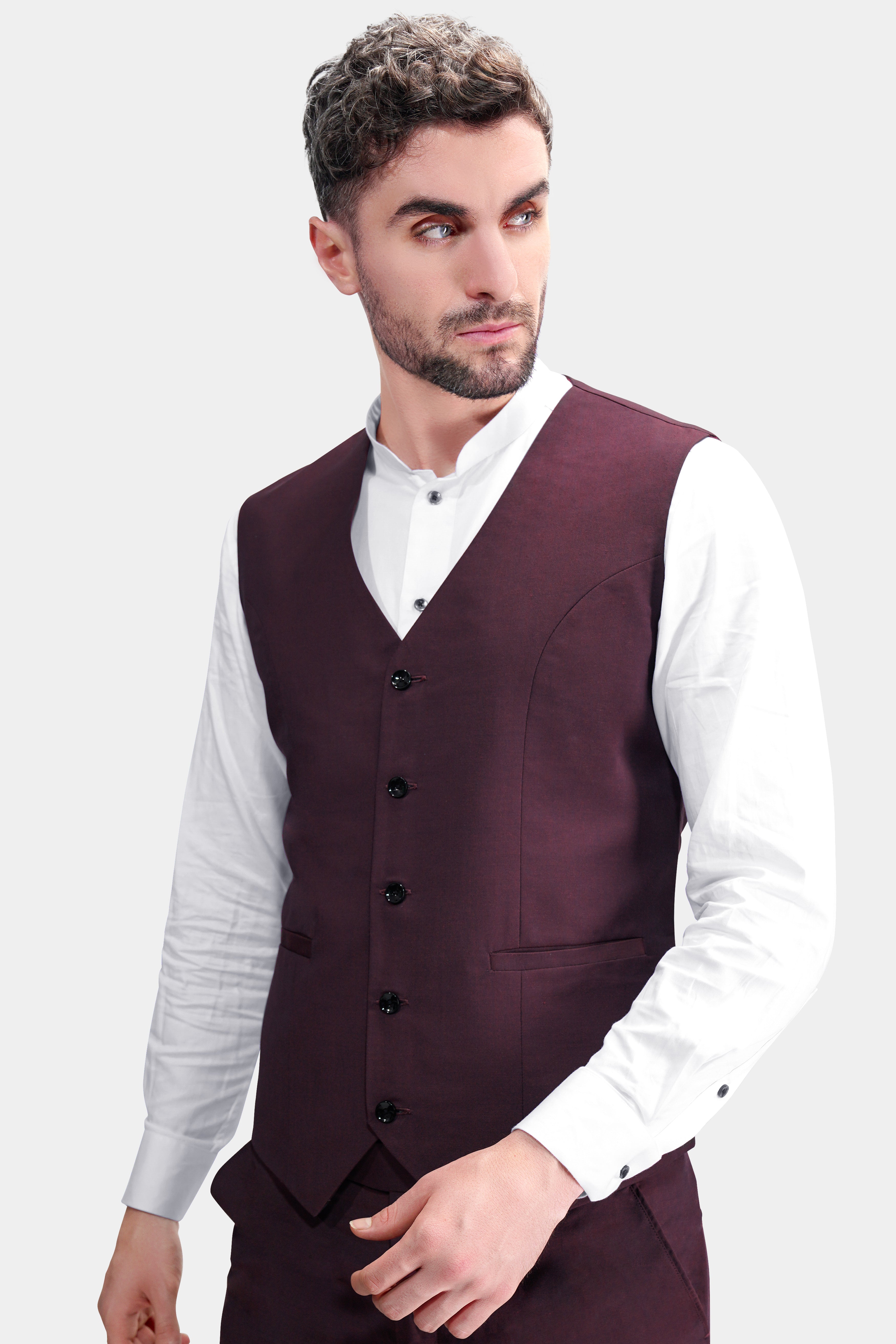 Matterhorn Maroon Wool Rich Waistcoat V2755-36, V2755-38, V2755-40, V2755-42, V2755-44, V2755-46, V2755-48, V2755-50, V2755-52, V2755-54, V2755-56, V2755-58, V2755-60