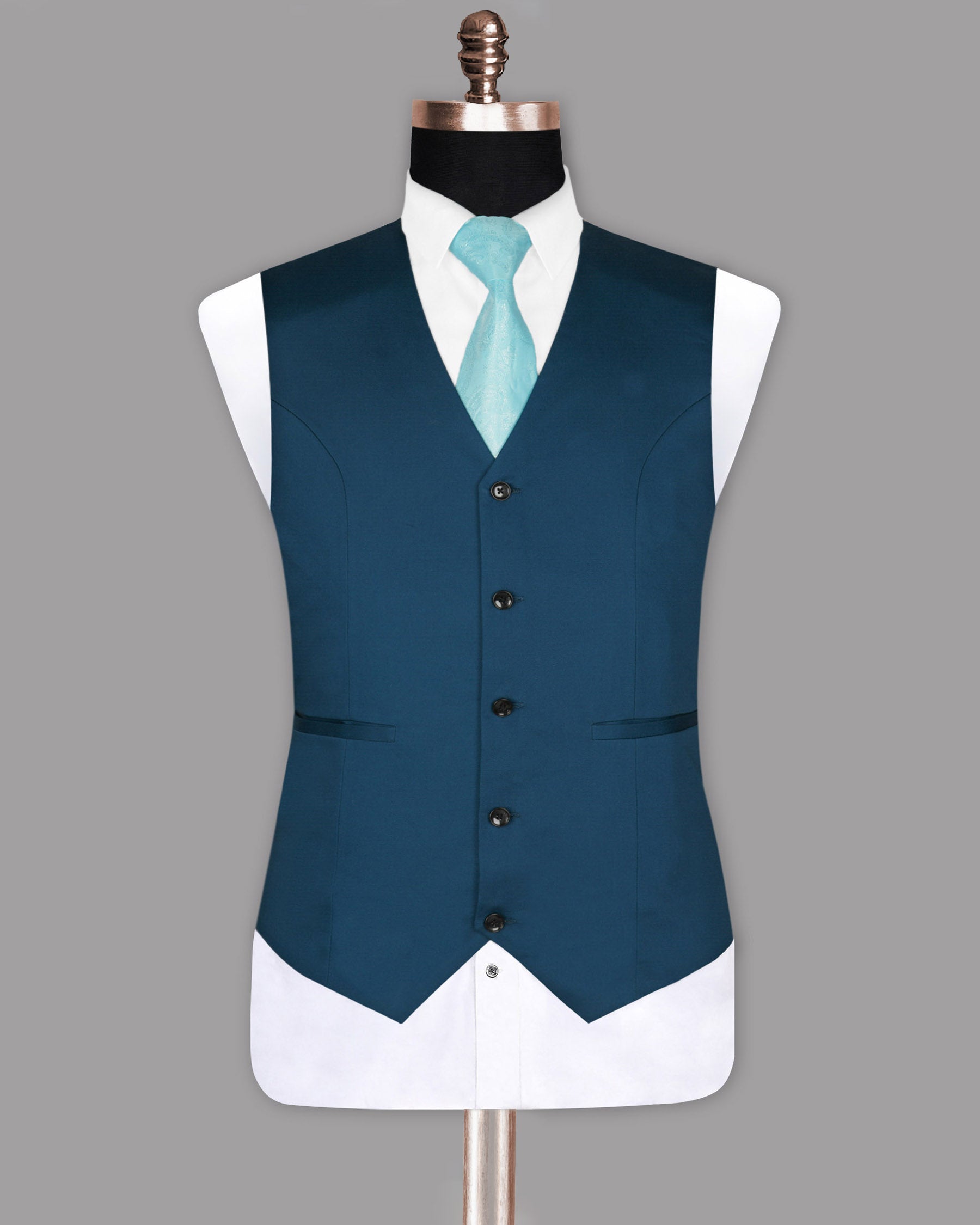 Sapphire Blue Premium Wool Rich Waistcoat V919-44, V919-38, V919-40, V919-52, V919-54, V919-56, V919-42, V919-46, V919-48, V919-50, V919-58, V919-60, V919-36