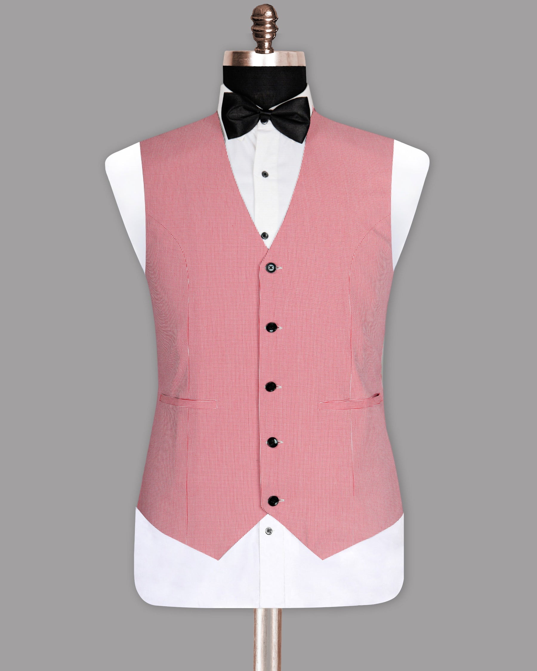 Light Red micro Houndstooth Waistcoat V949-56, V949-60, V949-36, V949-42, V949-38, V949-40, V949-44, V949-46, V949-48, V949-50, V949-54, V949-58, V949-52