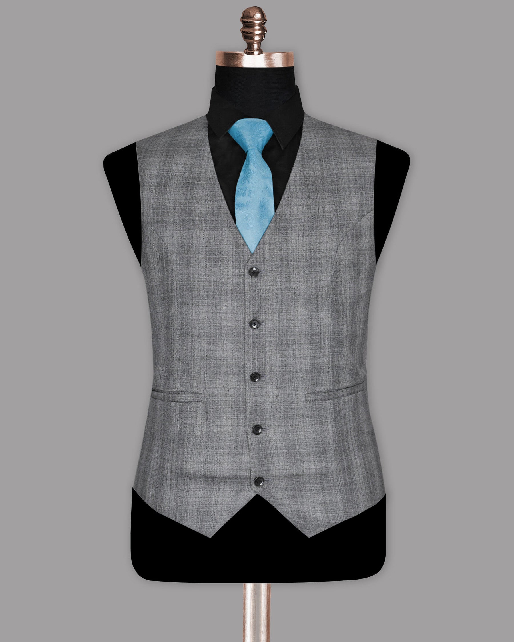 Fossil Grey Subtle Plaid Waistcoat V989-44, V989-36, V989-38, V989-40, V989-48, V989-50, V989-54, V989-56, V989-60, V989-52, V989-58, V989-42, V989-46