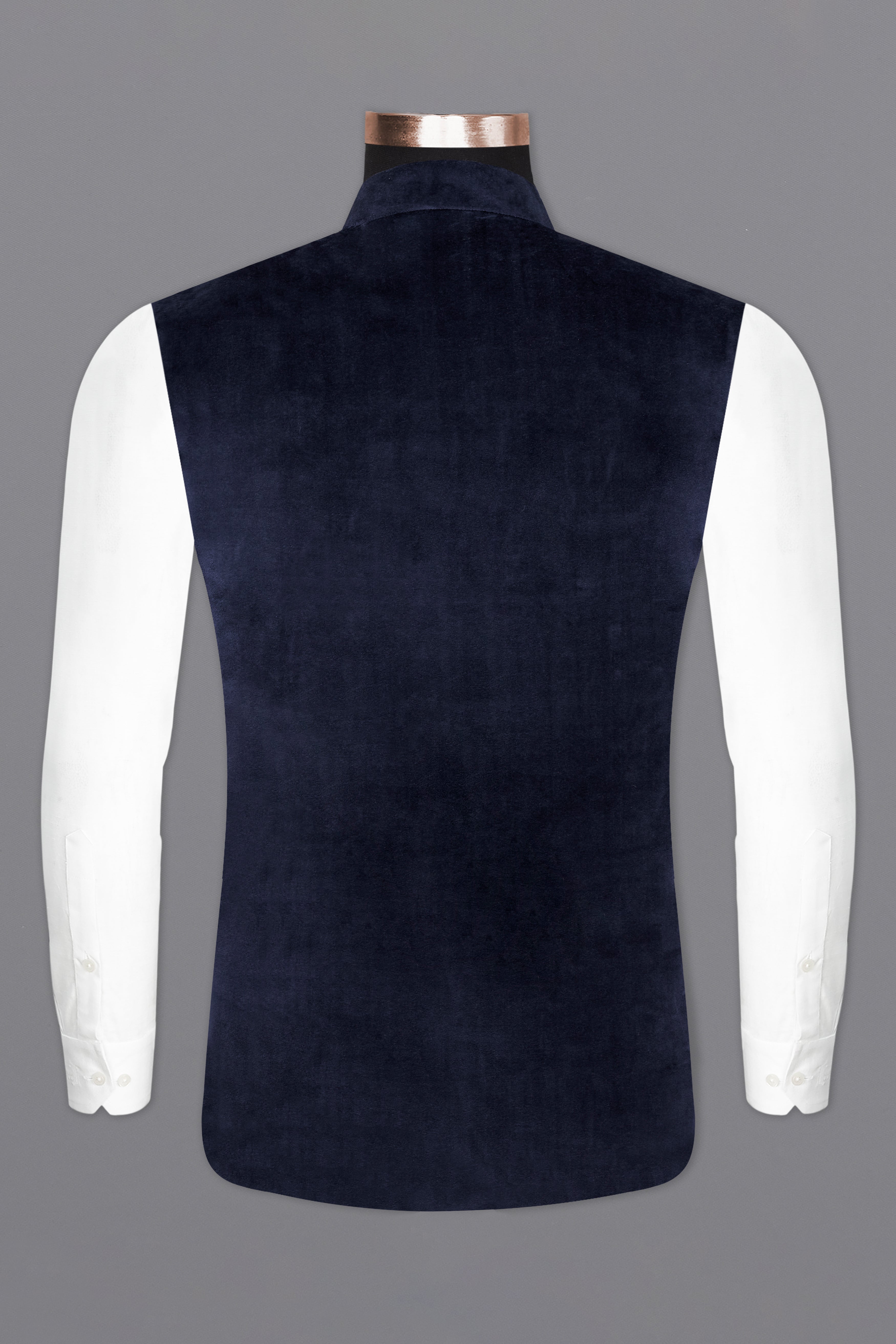 Firefly Blue Velvet Designer Nehru Jacket