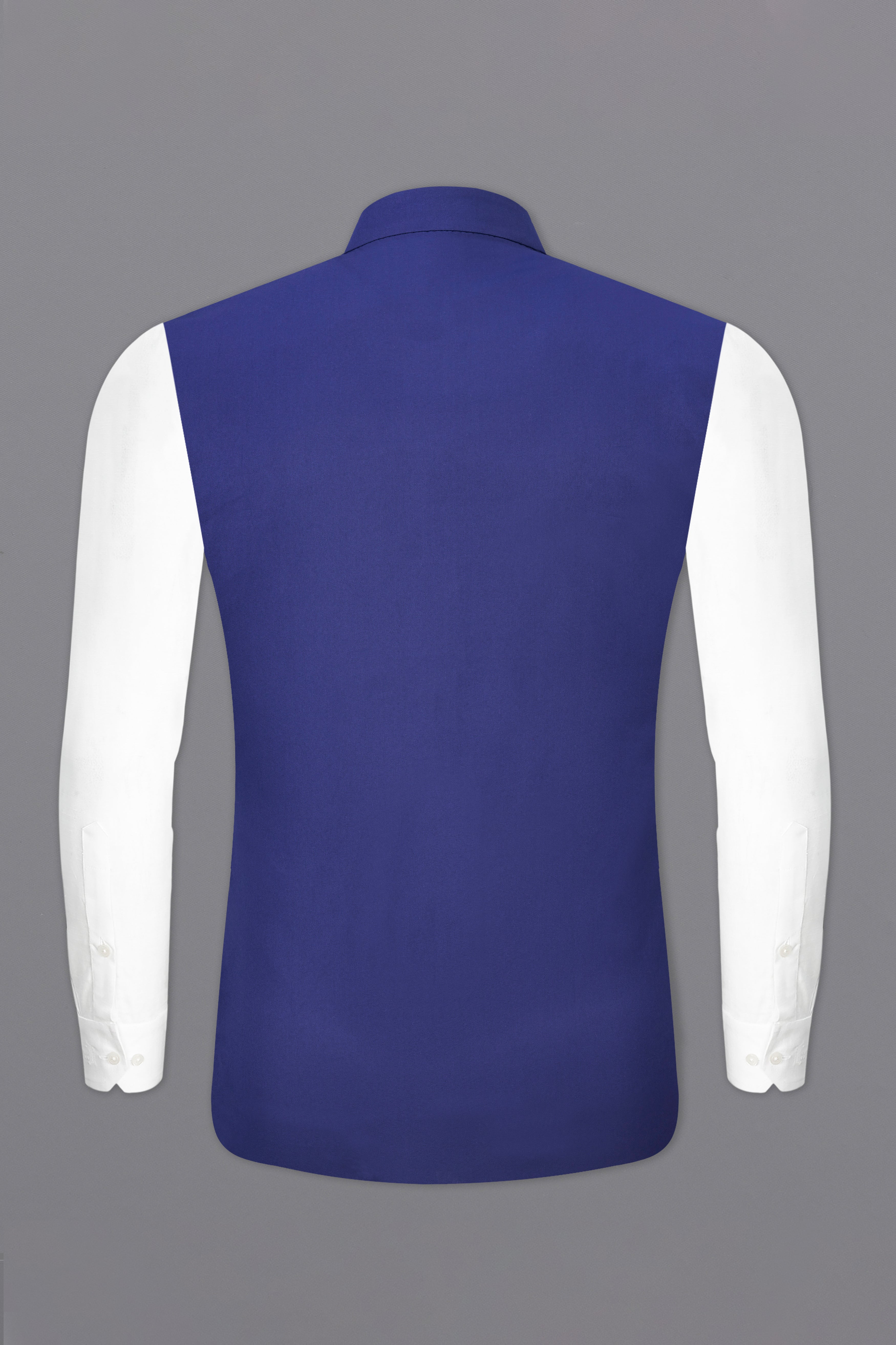 Royal Blue Textured Nehru Jacket