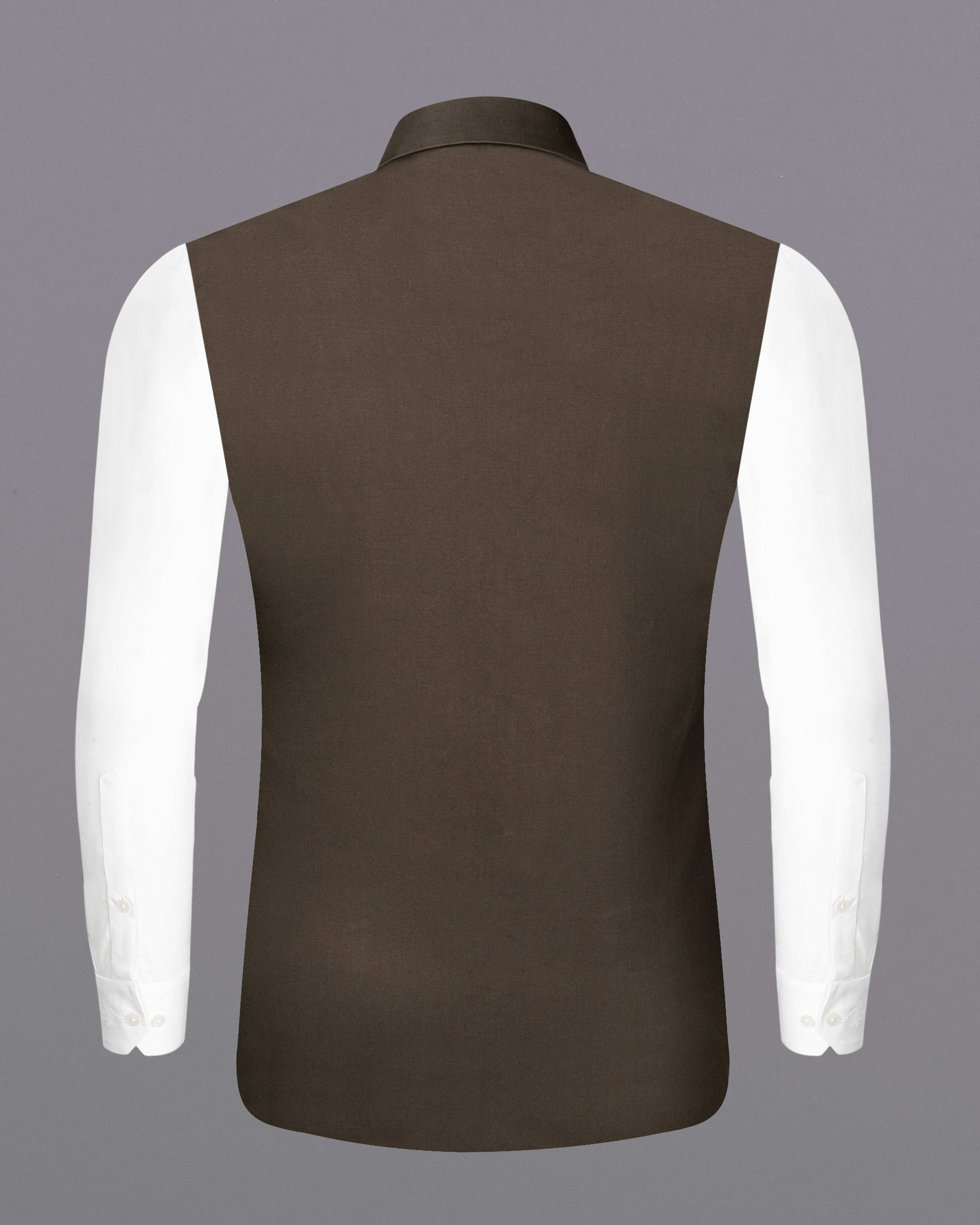 Walnut Brown Premium Cotton Nehru Jacket WC2629-36, WC2629-38, WC2629-40, WC2629-42, WC2629-44, WC2629-46, WC2629-48, WC2629-50, WC2629-52, WC2629-54, WC2629-56, WC2629-58, WC2629-60