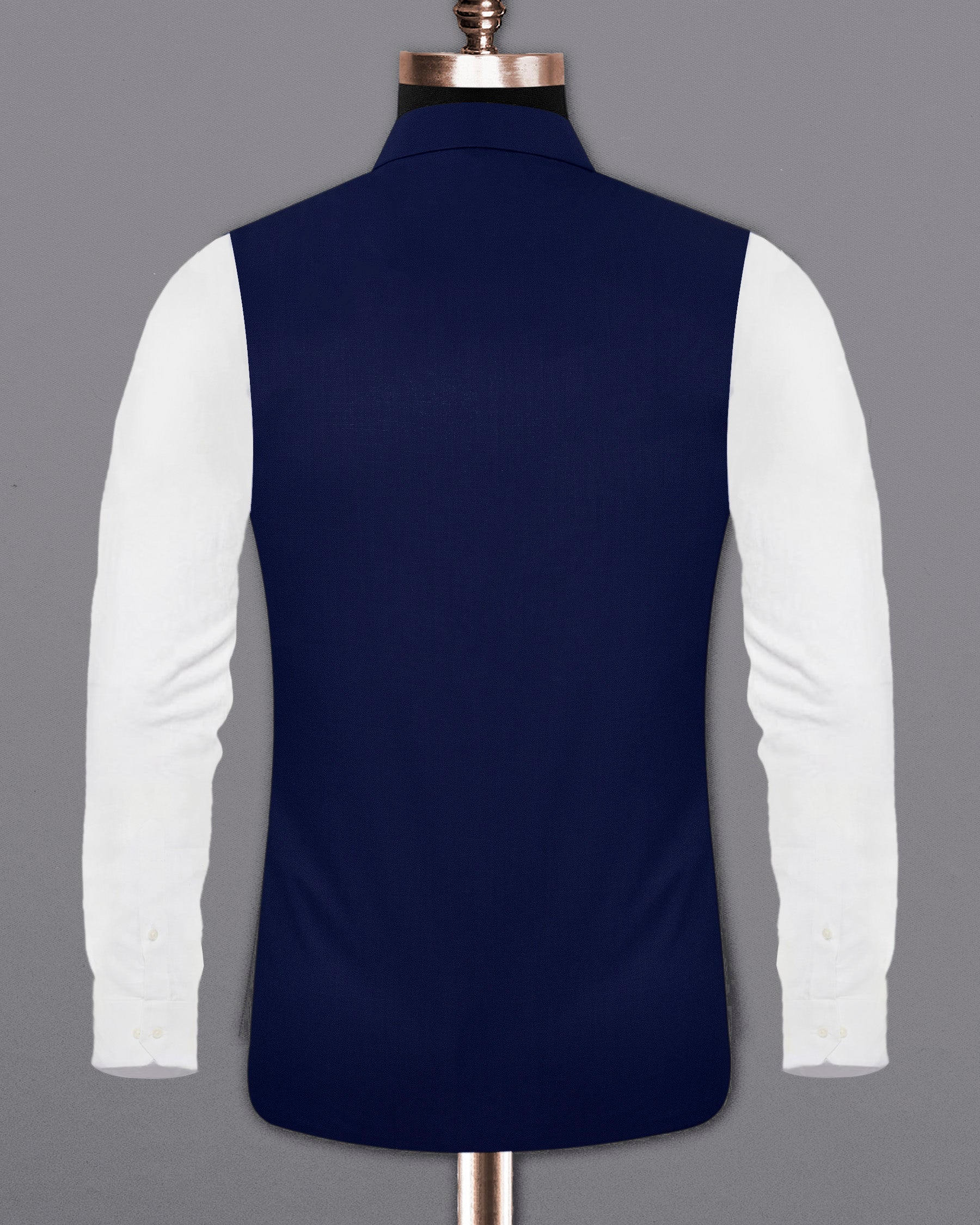 Space Blue Cross Placket Nehru Jacket