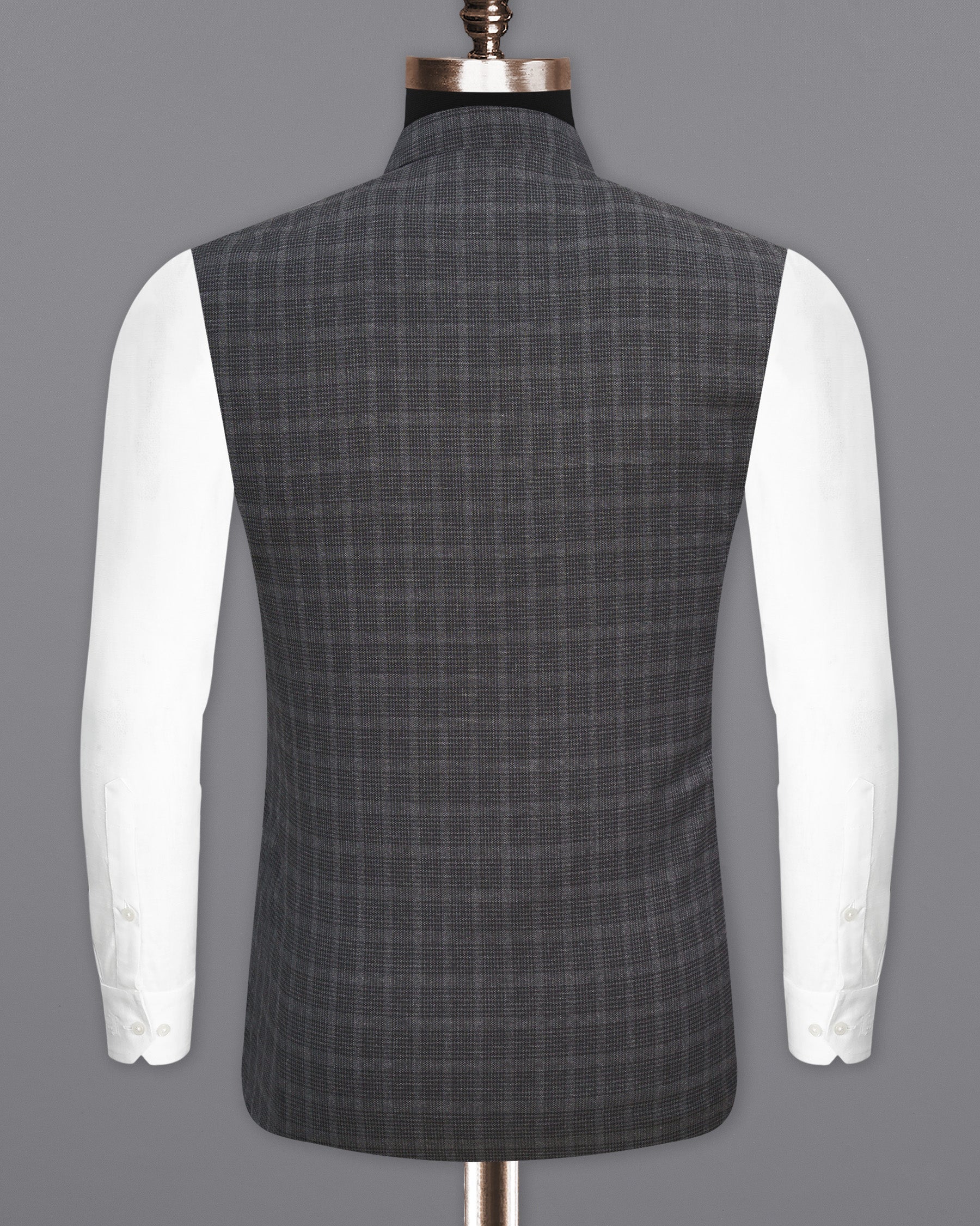 Iridium Plaid Nehru Jacket WC1848-36, WC1848-38, WC1848-40, WC1848-42, WC1848-44, WC1848-46, WC1848-48, WC1848-50, WC1848-52, WC1848-54, WC1848-56, WC1848-58, WC1848-60