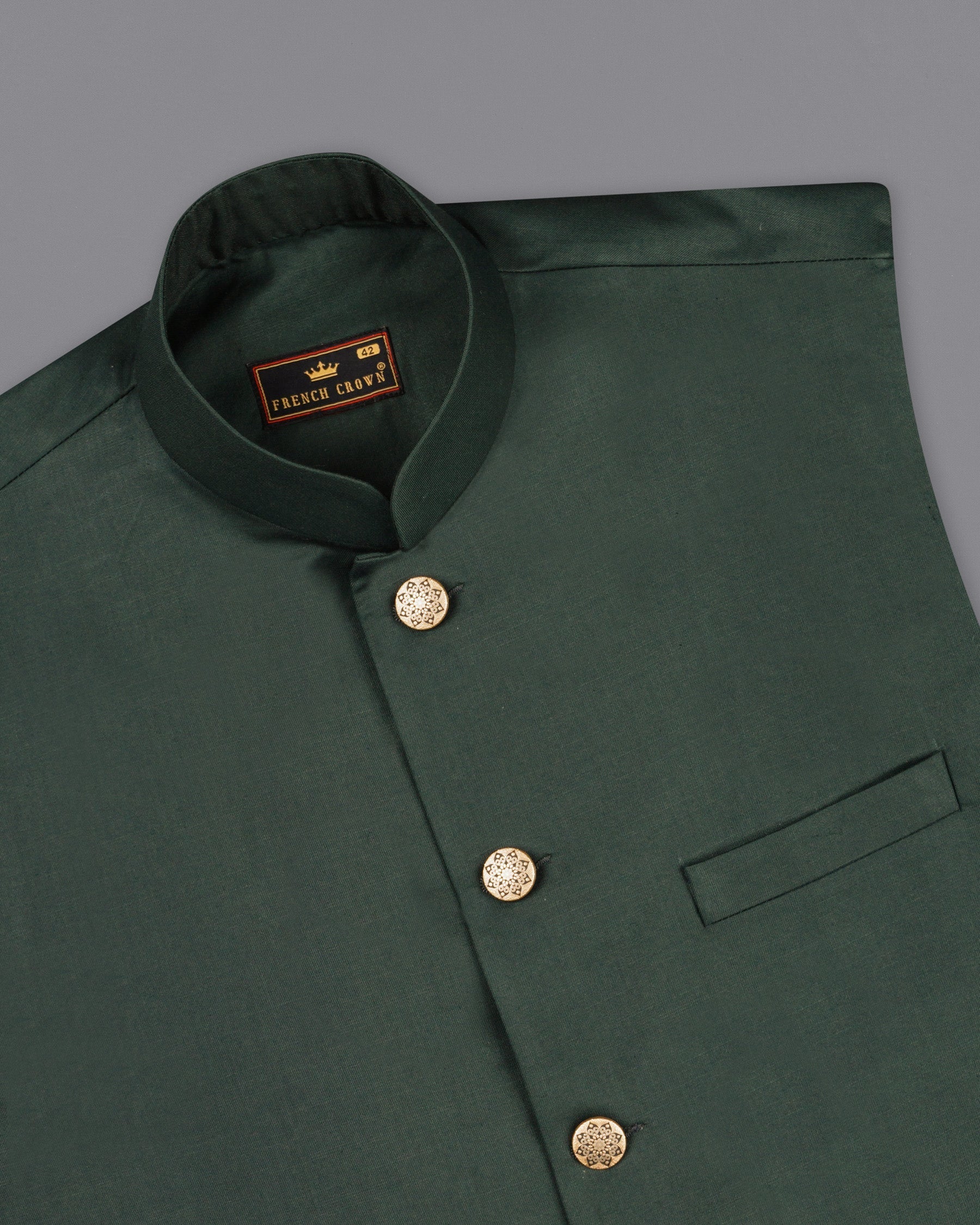 Mine Shaft Green Nehru Jacket WC1994-36, WC1994-38, WC1994-40, WC1994-42, WC1994-44, WC1994-46, WC1994-48, WC1994-50, WC1994-52, WC1994-54, WC1994-56, WC1994-58, WC1994-60