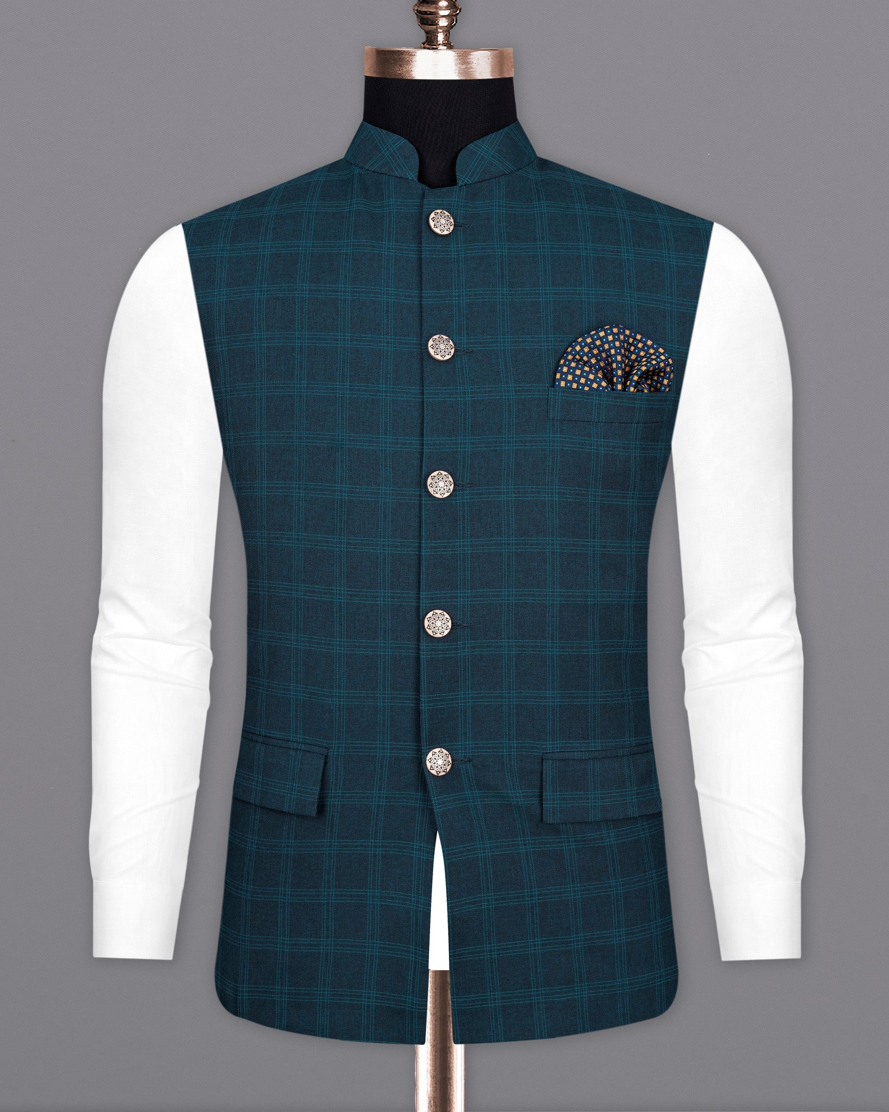 Cloud Burst Sea Green Nehru Jacket WC2022-36, WC2022-38, WC2022-40, WC2022-42, WC2022-44, WC2022-46, WC2022-48, WC2022-50, WC2022-52, WC2022-54, WC2022-56, WC2022-58, WC2022-60