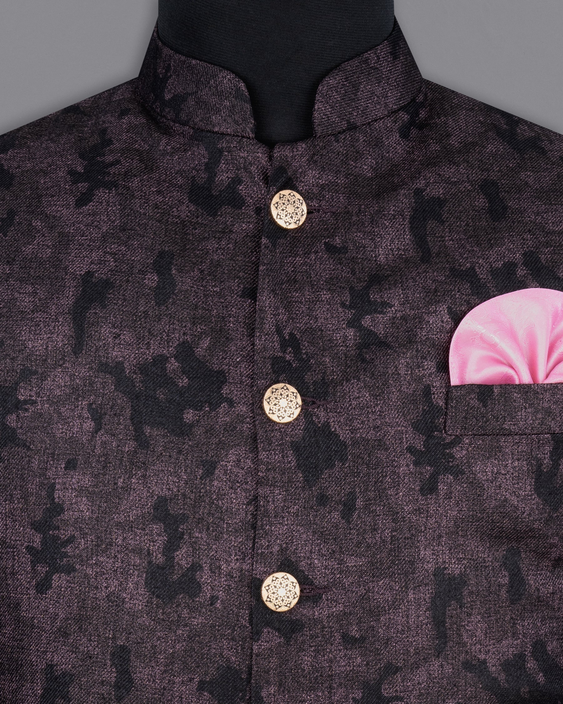 Zeus Pink printed  Nehru Jacket  WC2173-36, WC2173-38, WC2173-40, WC2173-42, WC2173-44, WC2173-46, WC2173-48, WC2173-50, WC2173-52, WC2173-54, WC2173-56, WC2173-58, WC2173-60