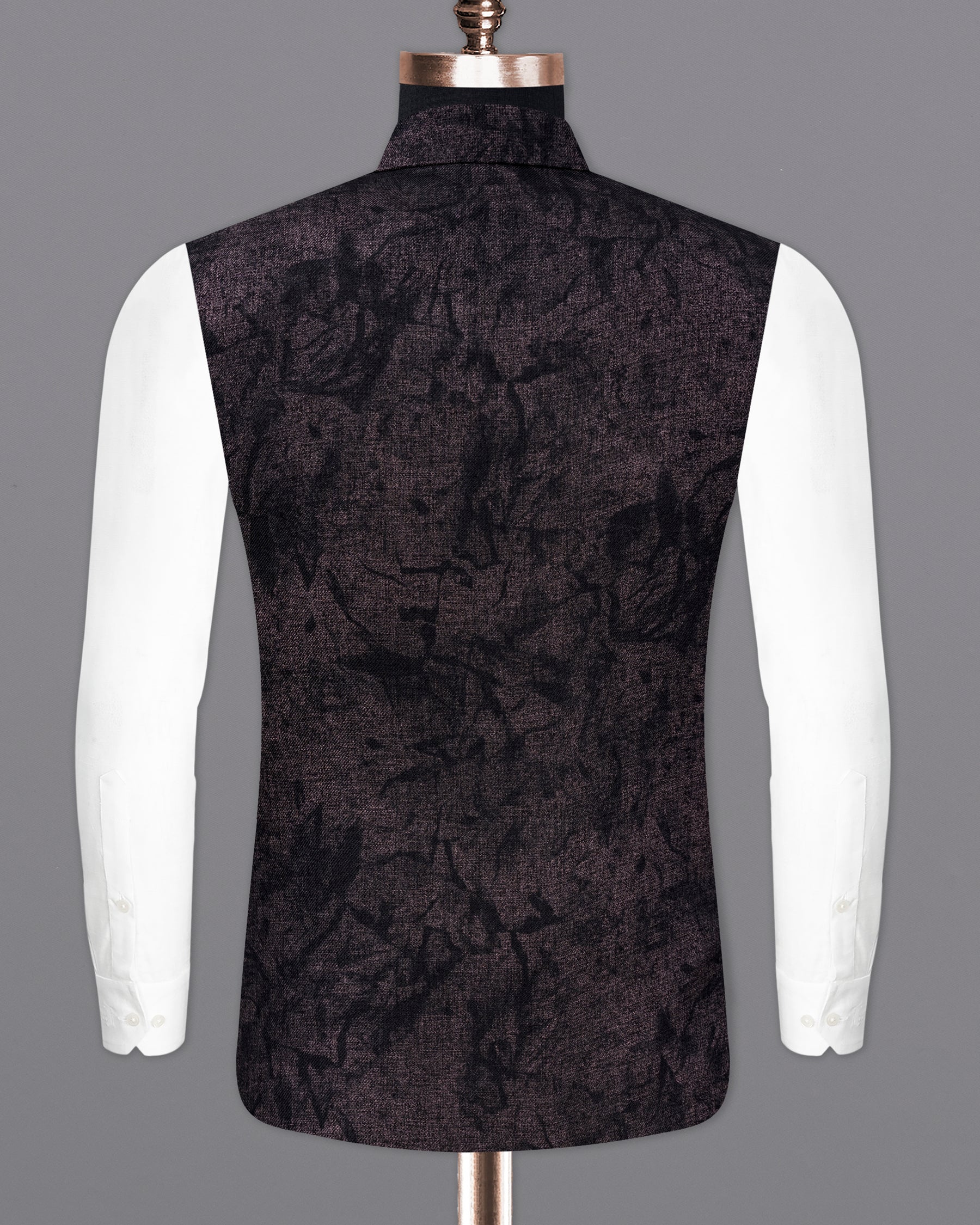 Iridium Brown and Black Printed Designer Nehru Jacket  WC2186-36, WC2186-38, WC2186-40, WC2186-42, WC2186-44, WC2186-46, WC2186-48, WC2186-50, WC2186-52, WC2186-54, WC2186-56, WC2186-58, WC2186-60