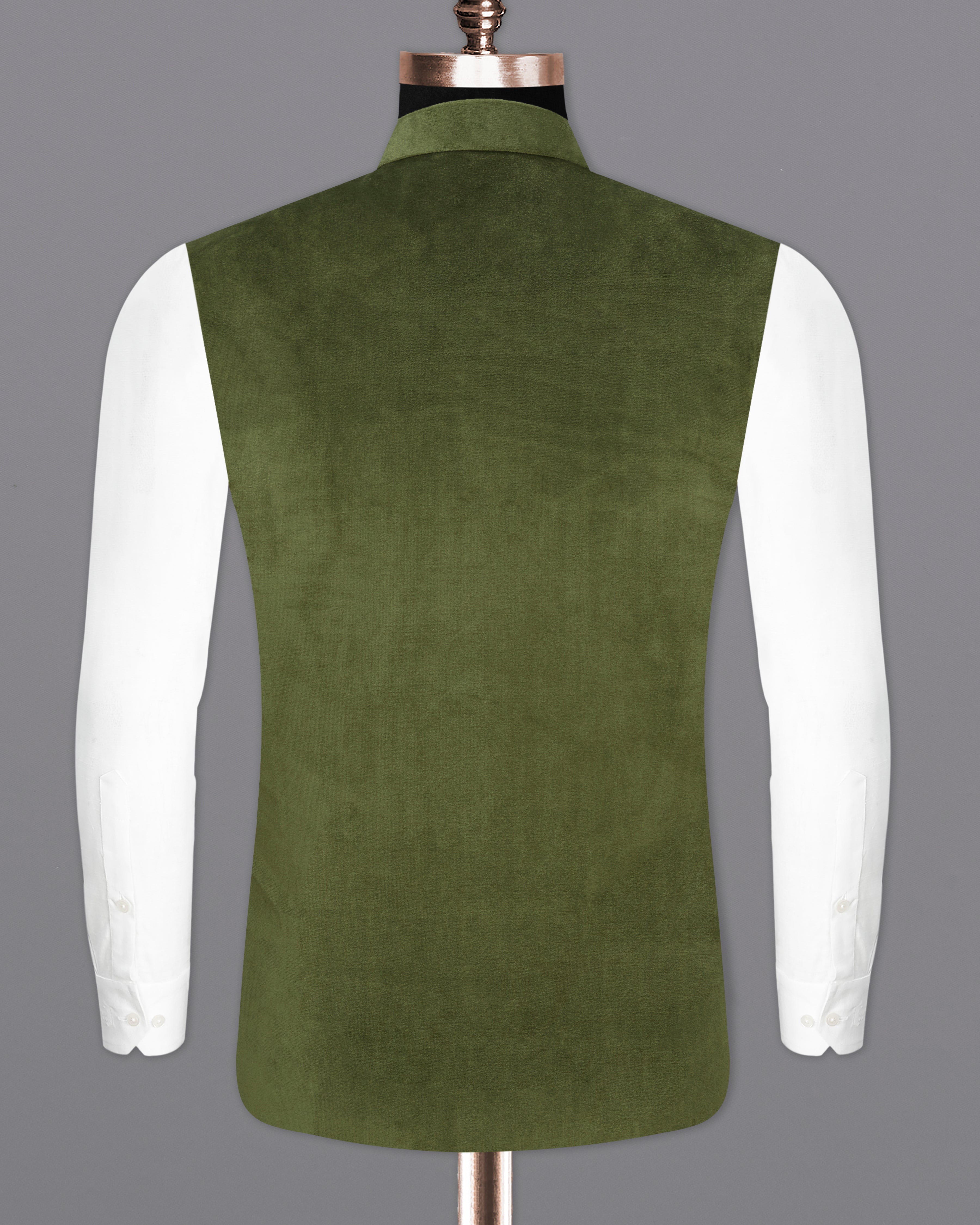 Fuscous Green Velvet Designer Nehru Jacket ,WC2238-36, WC2238-38, WC2238-40, WC2238-42, WC2238-44, WC2238-46, WC2238-48, WC2238-50, WC2238-52, WC2238-54, WC2238-56, WC2238-58, WC2238-60