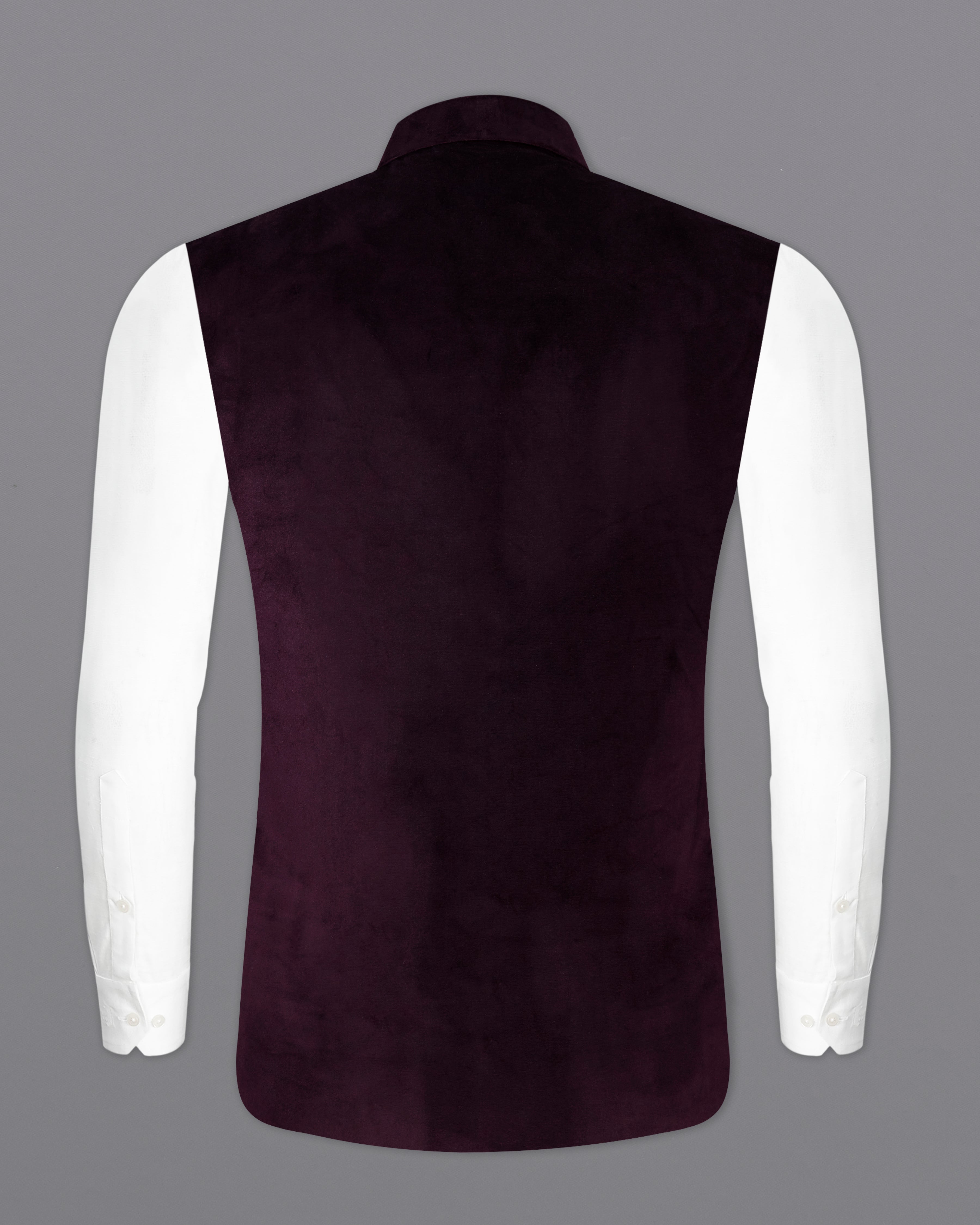 Eclipse Wine Velvet Nehru Jacket WC2296-36, WC2296-38, WC2296-40, WC2296-42, WC2296-44, WC2296-46, WC2296-48, WC2296-50, WC2296-52, WC2296-54, WC2296-56, WC2296-58, WC2296-60