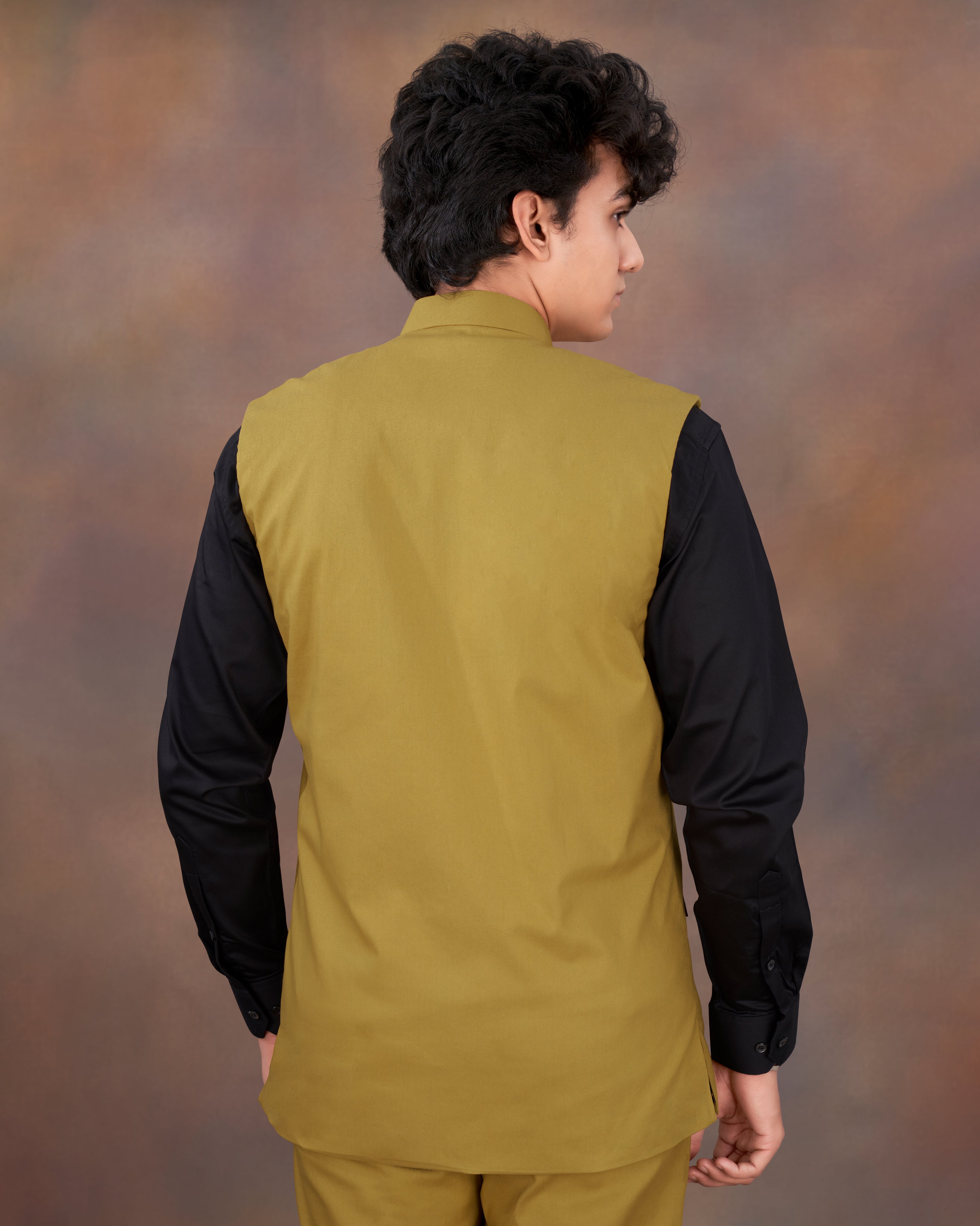 Sycamore Yellow Premium Cotton Nehru Jacket WC2316-36, WC2316-38, WC2316-40, WC2316-42, WC2316-44, WC2316-46, WC2316-48, WC2316-50, WC2316-52, WC2316-54, WC2316-56, WC2316-58, WC2316-60