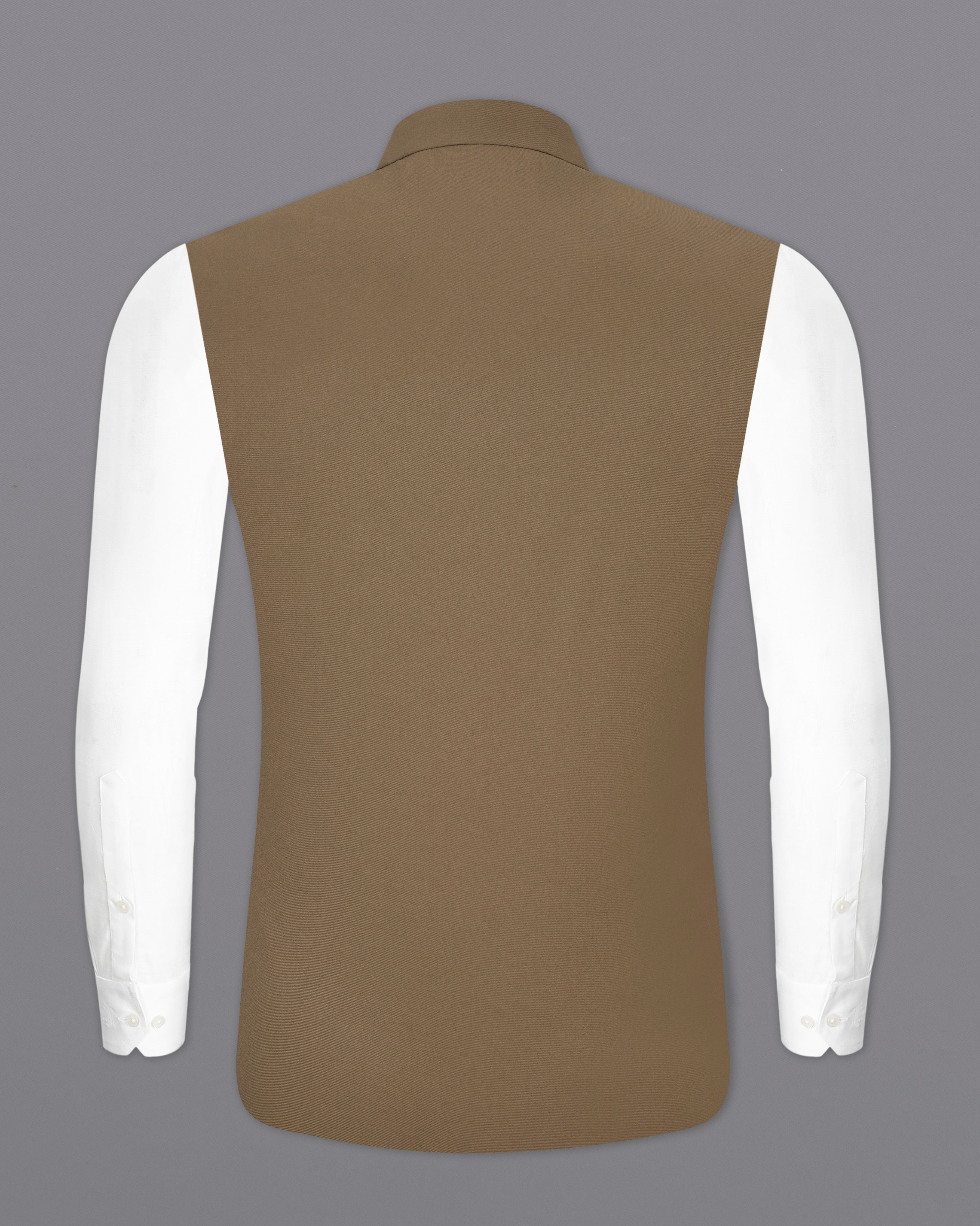 Khaki Brown Textured Nehru Jacket WC2463-36, WC2463-38, WC2463-40, WC2463-42, WC2463-44, WC2463-46, WC2463-48, WC2463-50, WC2463-52, WC2463-54, WC2463-56, WC2463-58, WC2463-60