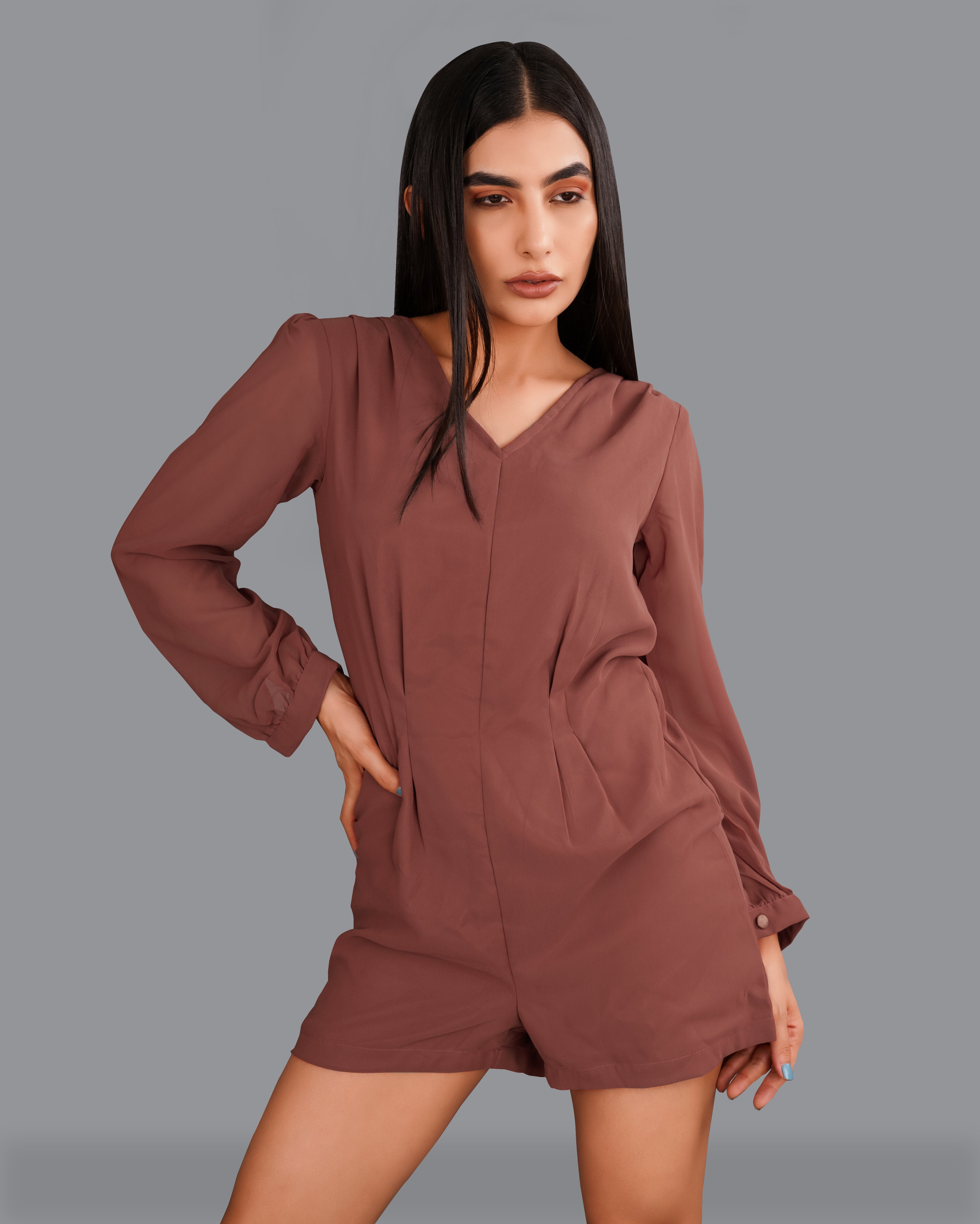 Nutmeg Brown Jumpsuit WD010-32, WD010-34, WD010-36, WD010-38, WD010-40, WD010-42