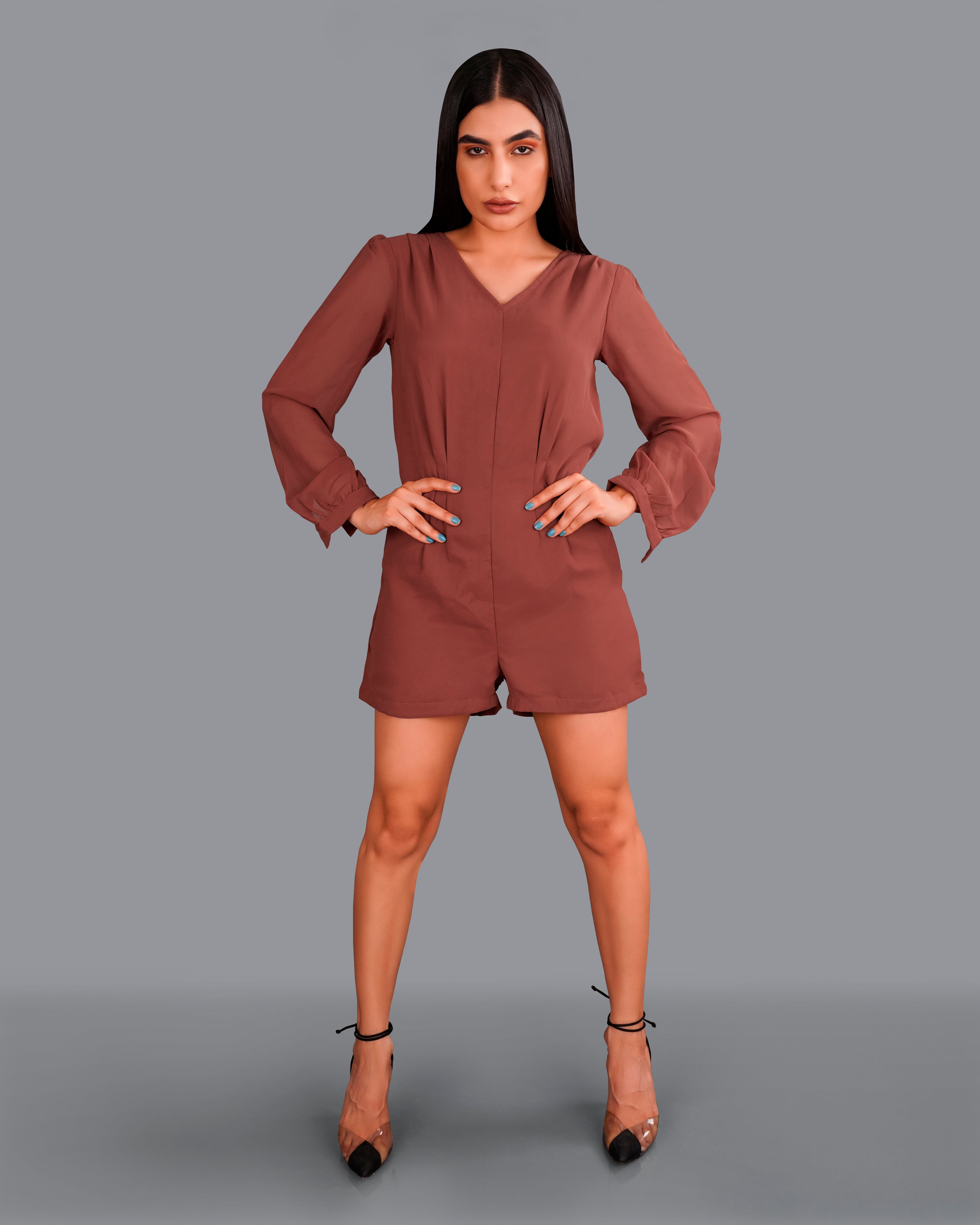 Nutmeg Brown Jumpsuit WD010-32, WD010-34, WD010-36, WD010-38, WD010-40, WD010-42