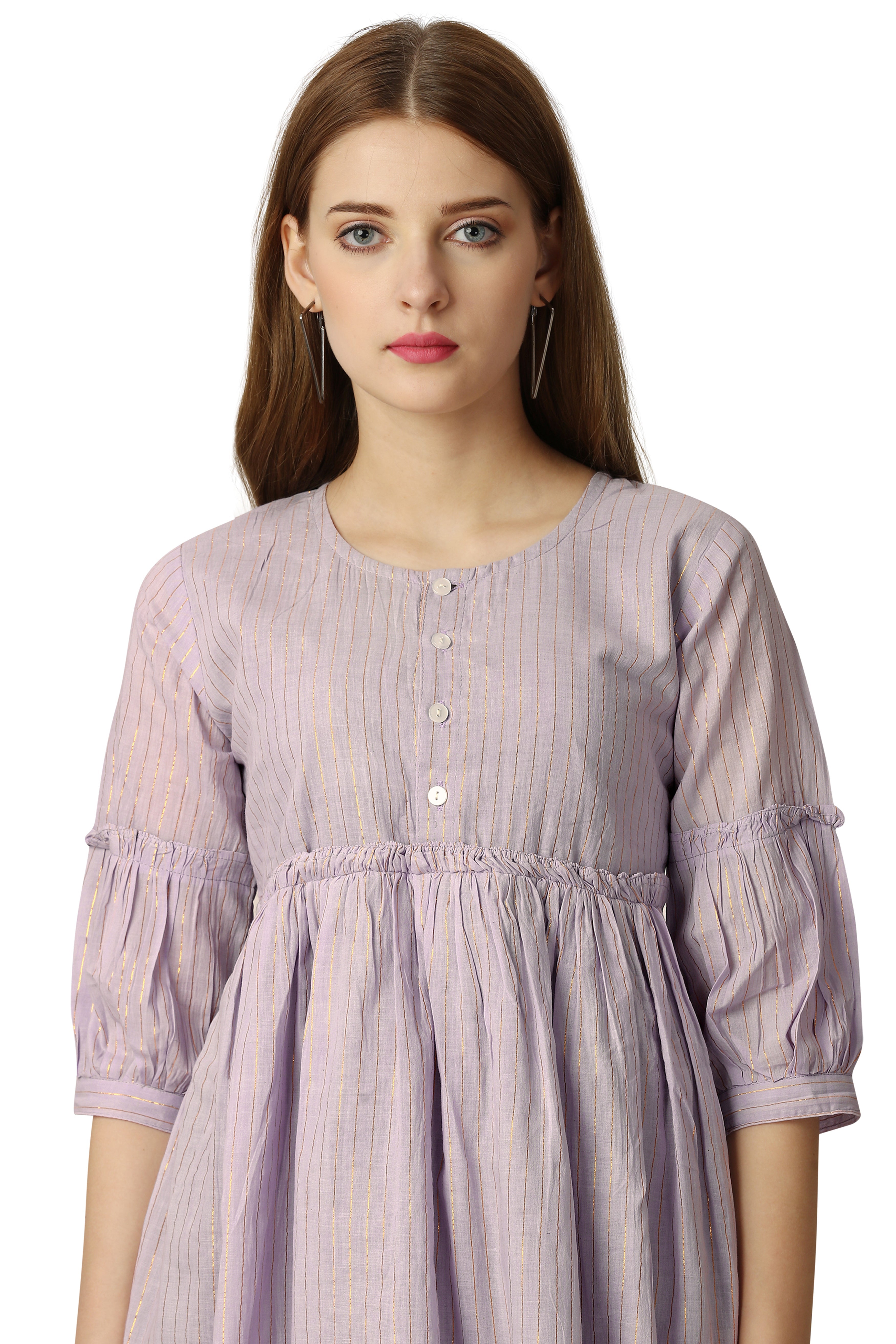 Cold Turkey Pink Striped Premium Cotton Dress