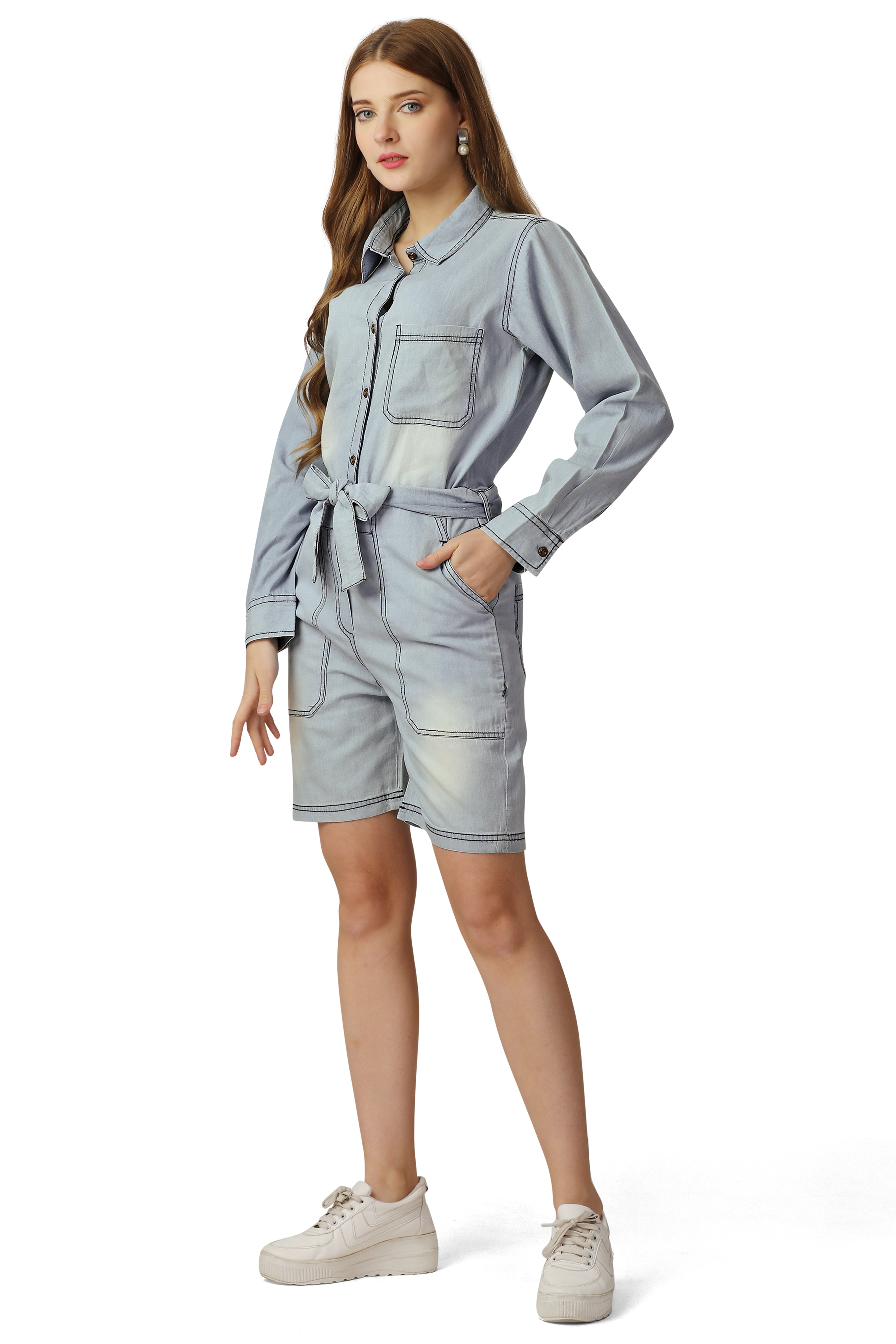 Tiara Blue Denim Jumpsuit