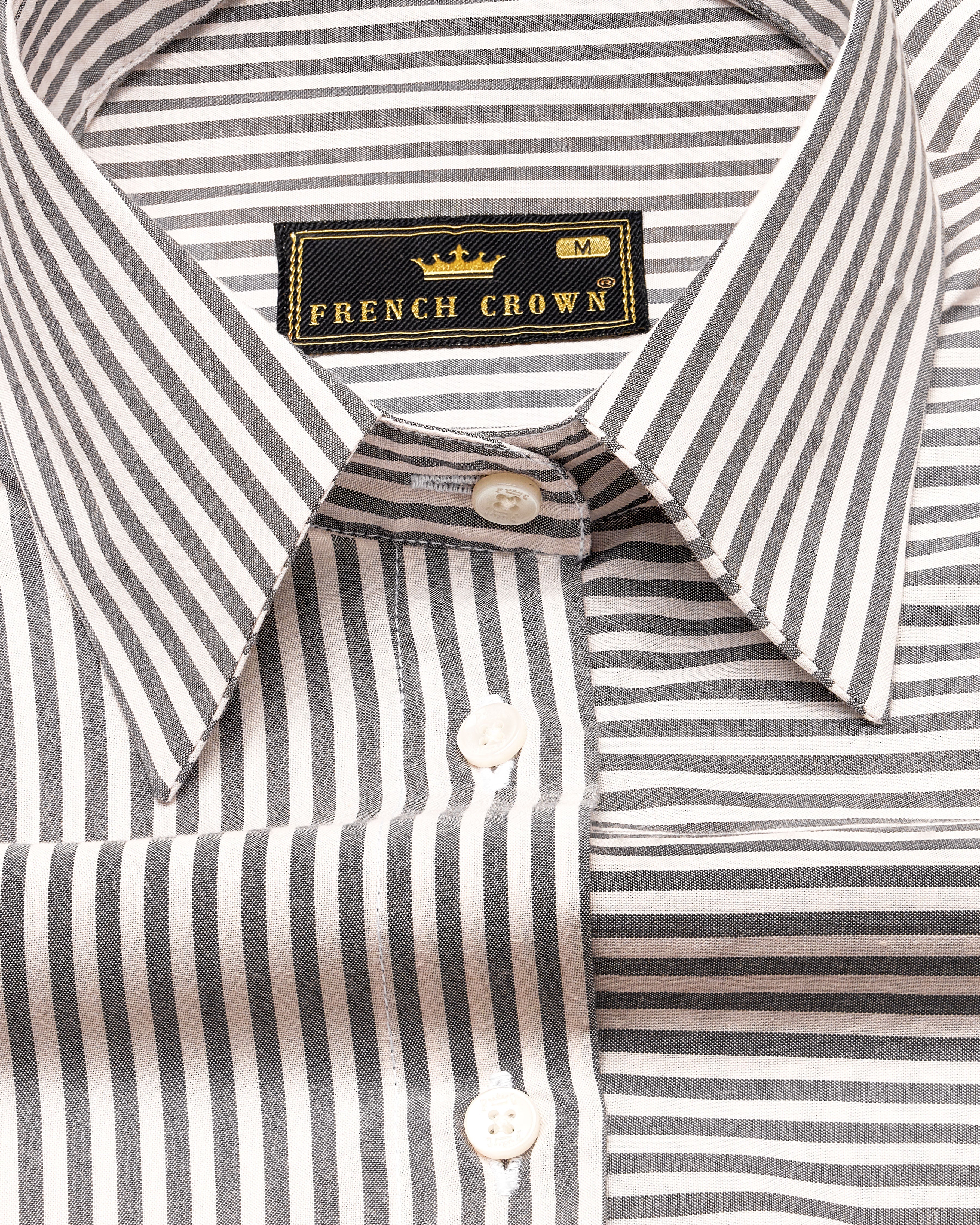 Bright White with Regent Gray Striped Premium Cotton Shirt WS032-32, WS032-34, WS032-36, WS032-38, WS032-40, WS032-42