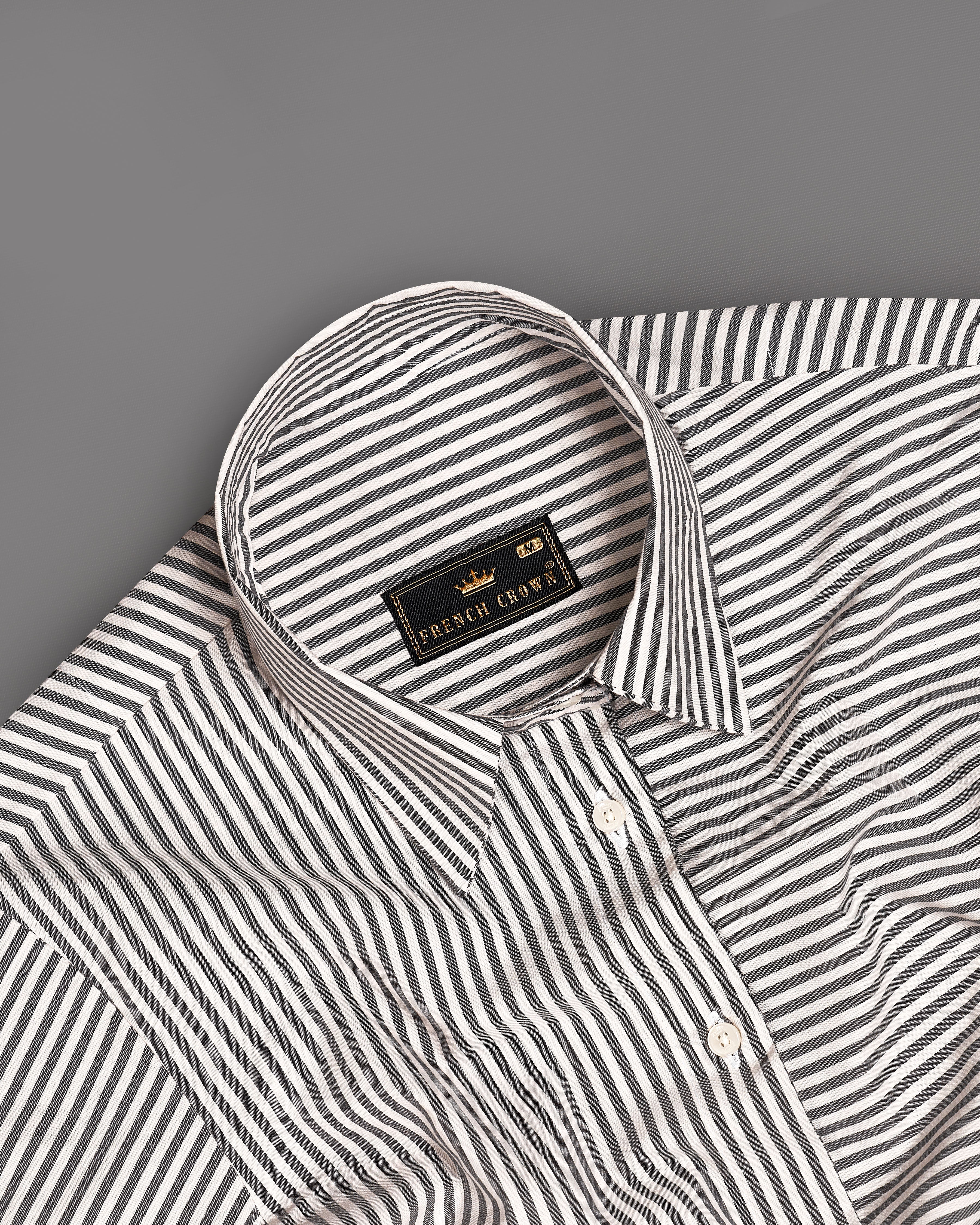 Bright White with Regent Gray Striped Premium Cotton Shirt WS032-32, WS032-34, WS032-36, WS032-38, WS032-40, WS032-42