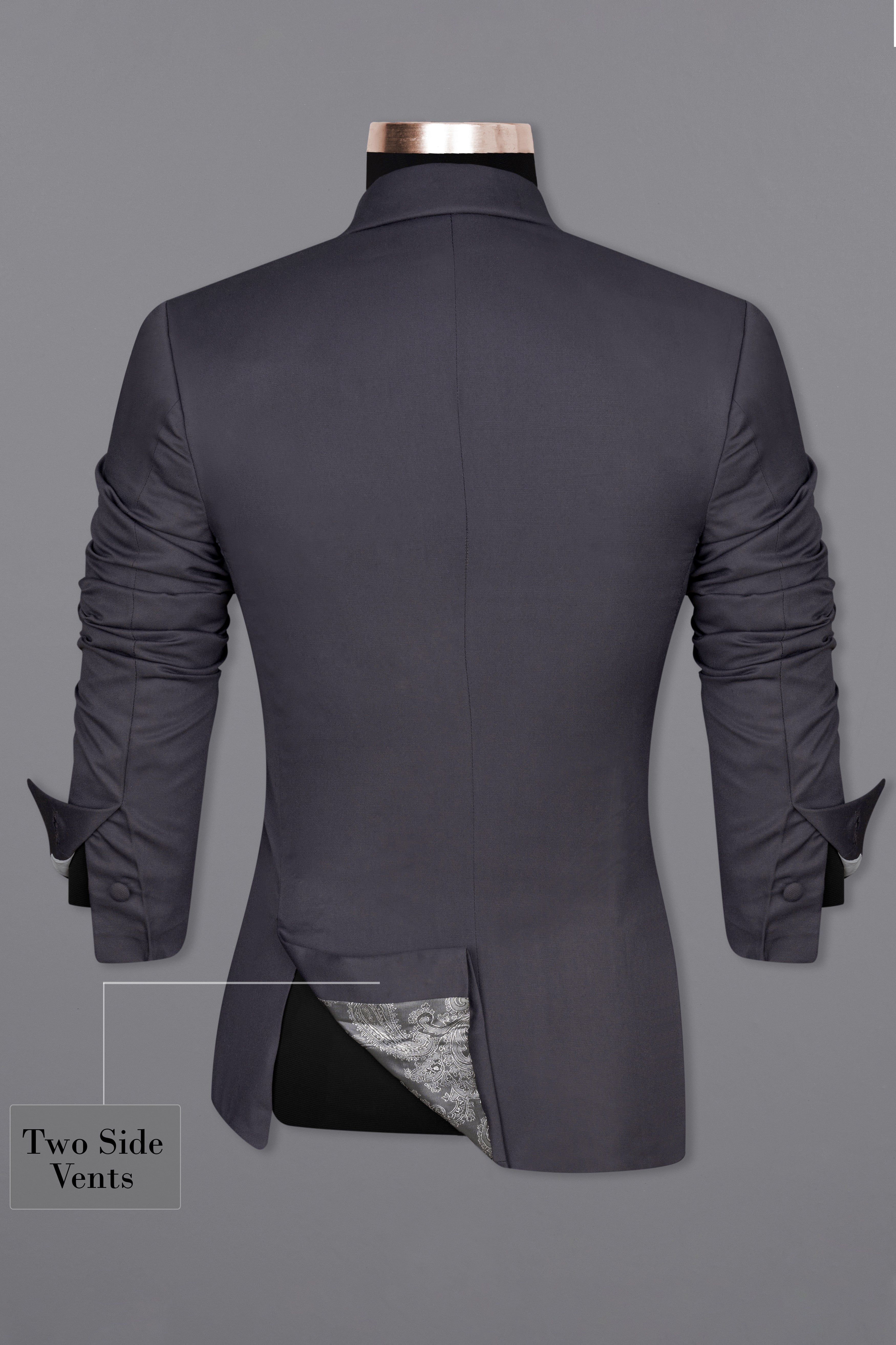 Gravel Gray Subtle Sheen Double Breasted Women's Suit