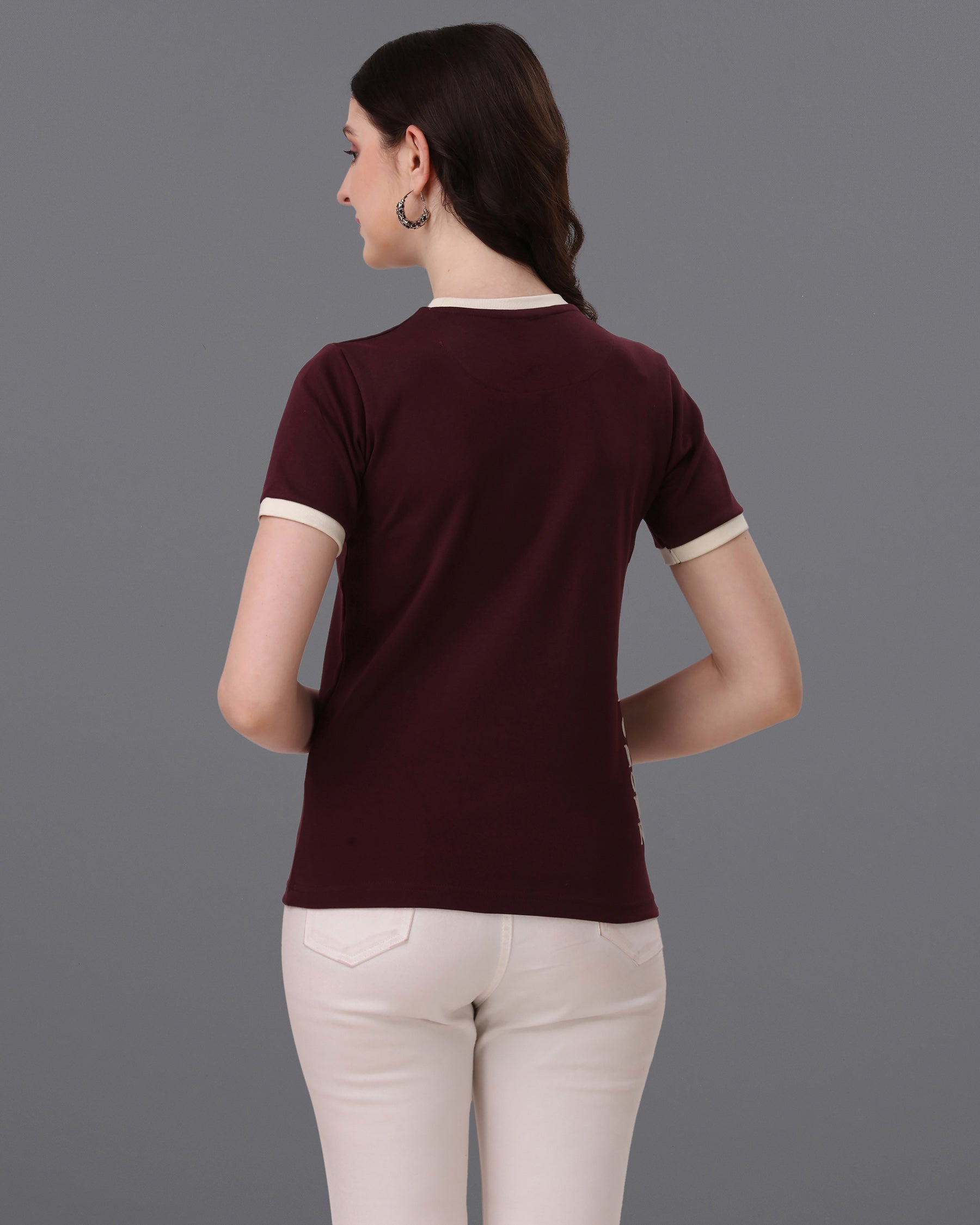 Eclipse Maroon Premium Cotton T-Shirt WTP041-32, WTP041-34, WTP041-36, WTP041-38, WTP041-40, WTP041-42