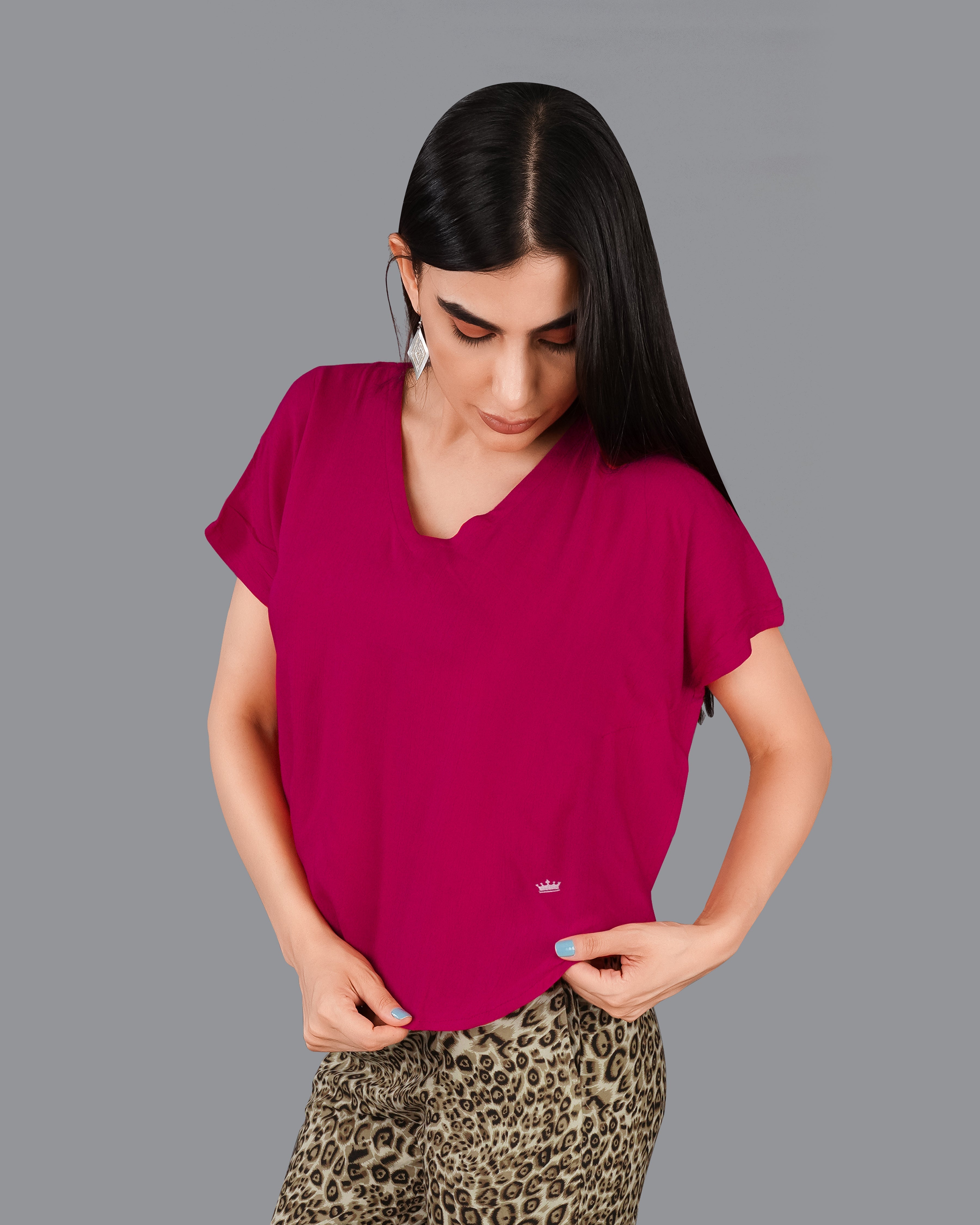 Mulberry Pink Viscose Crop Top WTP028-32, WTP028-34, WTP028-36, WTP028-38, WTP028-40, WTP028-42