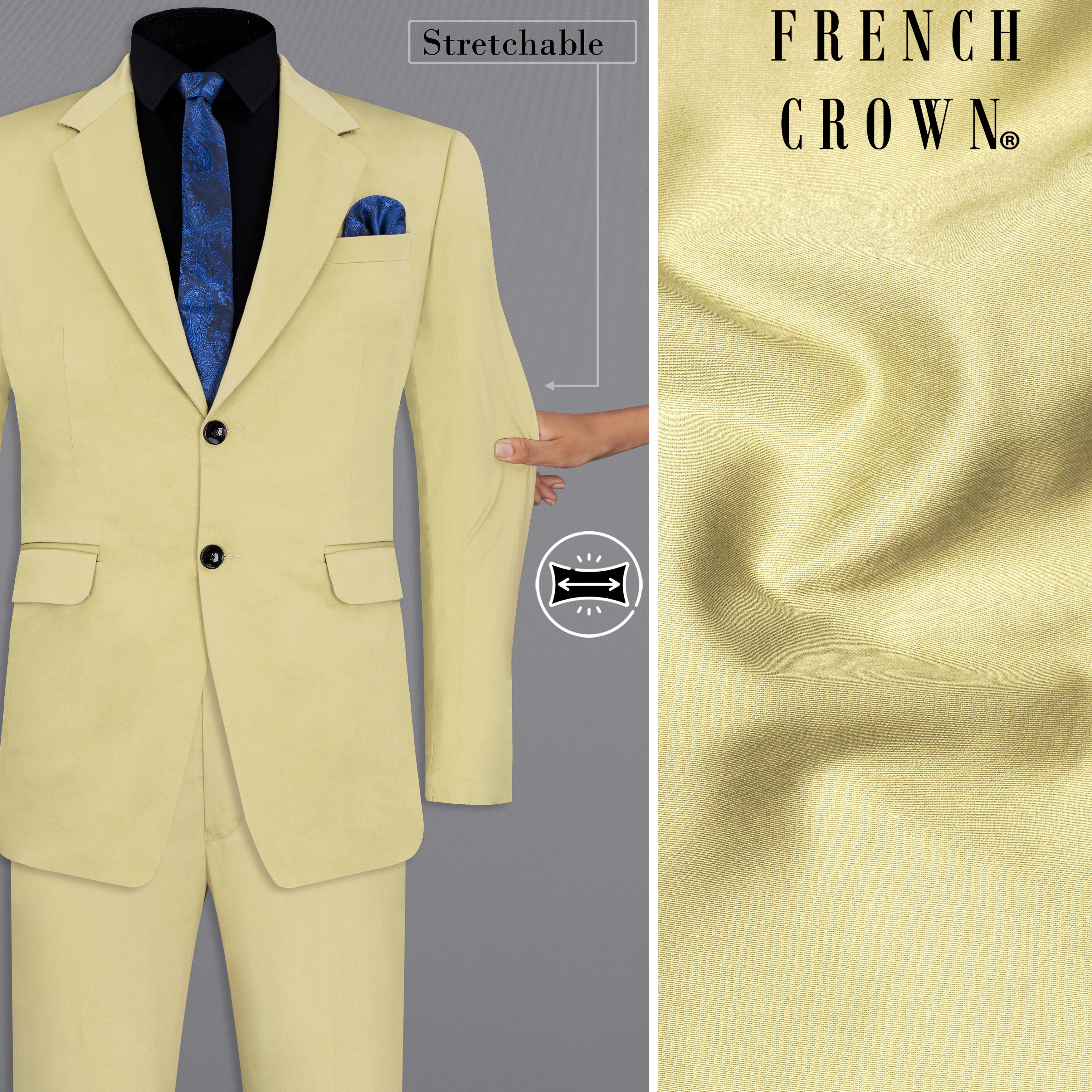 Maize Cream Stretchable Premium Cotton traveler Suit